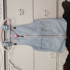 Stripped overall dress